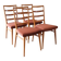 4 vintage Scandinavian chairs in light wood, 1960s.