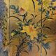 Vintage Chinese cabinet with gold leaf, flowers and peacock/ bohemian