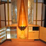 Radio bar and fireplace circa 50