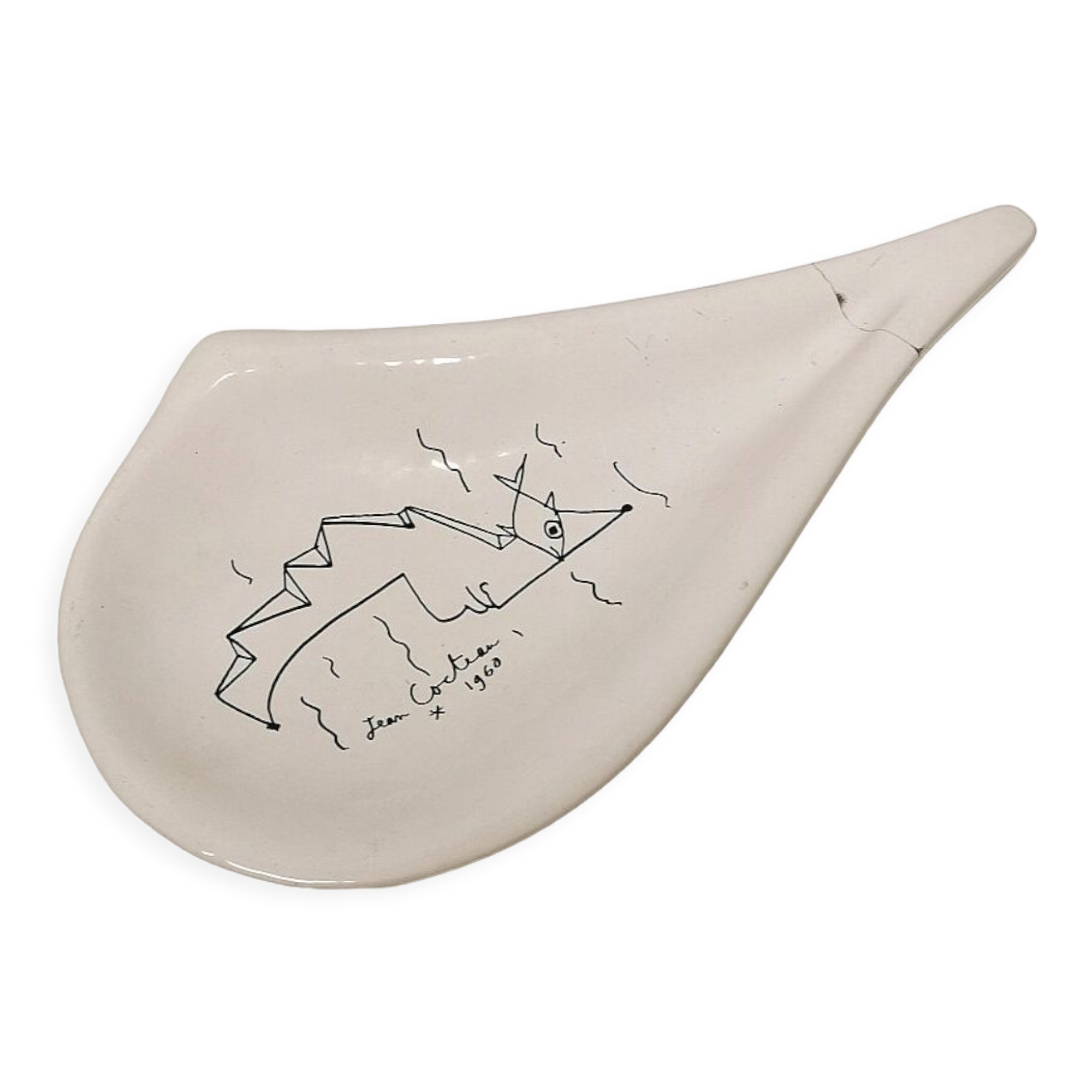 Ashtray / empty ceramic pocket Jean Cocteau, 1960