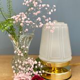Vintage art deco globe table lamp in frosted glass