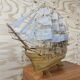Unique V.O.C model ship from tree trunk (fully handmade)