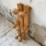 Pine wall coat rack 1980