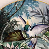 Hand-painted earthenware decorative dish Creil & Montereau, Lebeuf Milliet 1st part 19th century