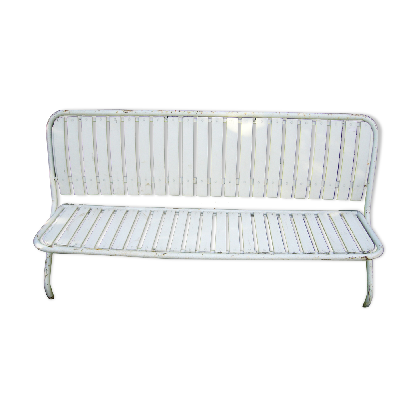 Banc de jardin pliant en métal et bois