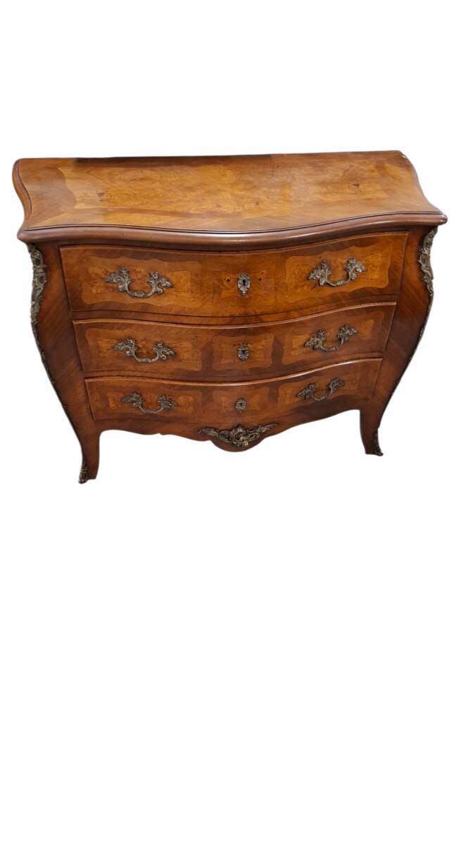 Louis XV style chest of drawers in marquetry flag