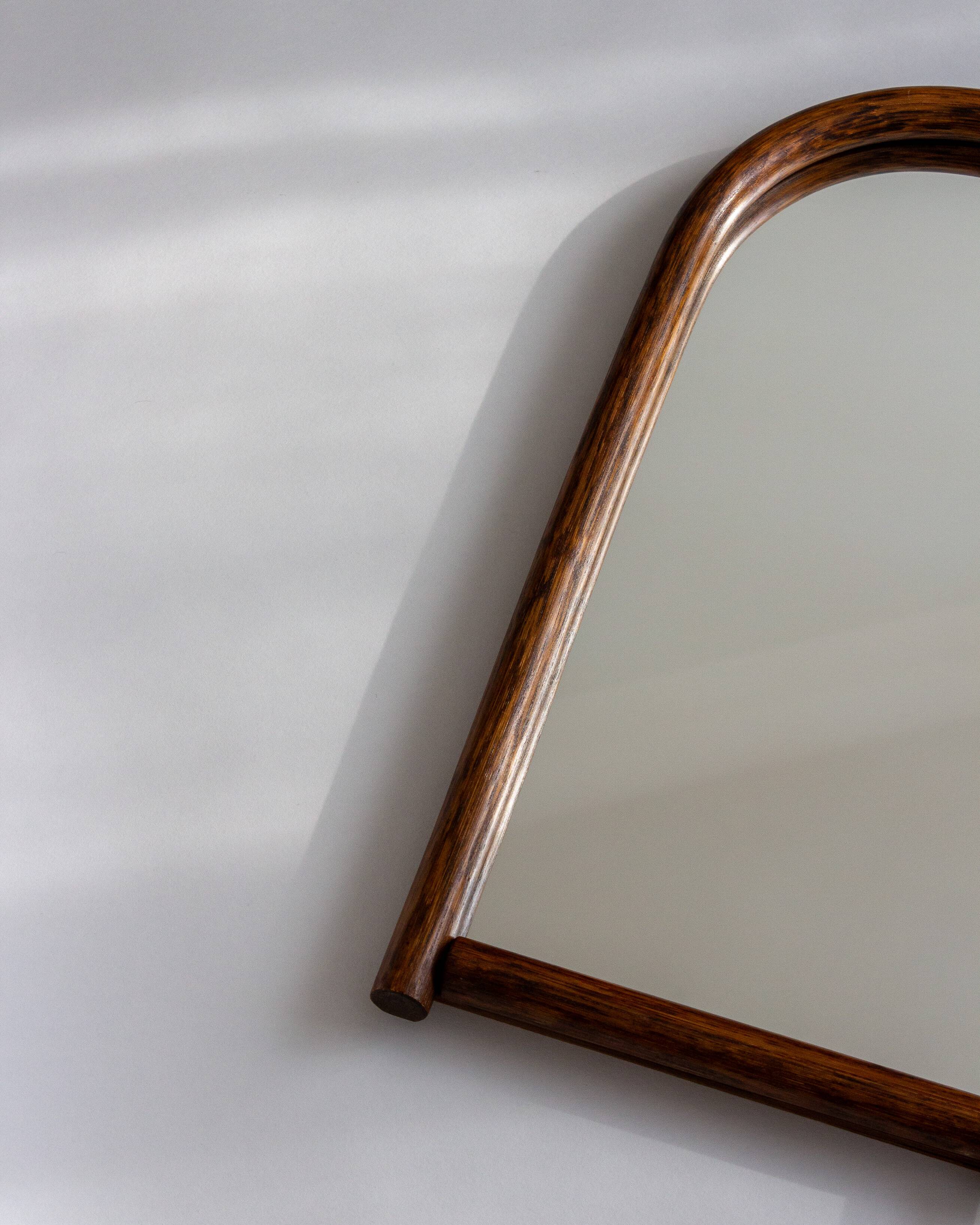 Miroir arche en bambou courbé, années 70