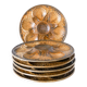 Set of 6 stoneware oyster plates, Brown & Brown, 1970