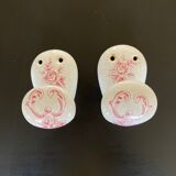 Antique porcelain hooks, the pair