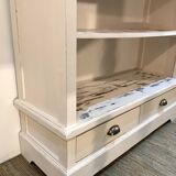 Bookcase, shelf, storage cabinet in solid wood white