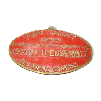 Farm plate 3 cantons red gueret