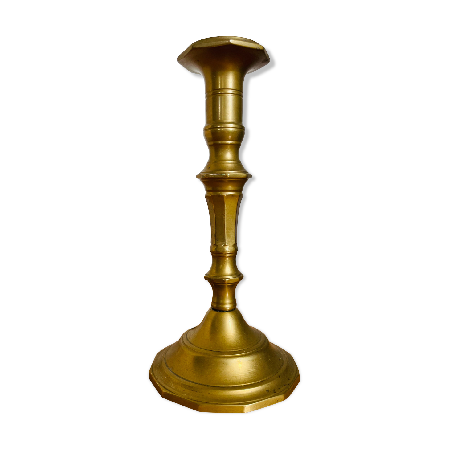 Old brass torch candle holder