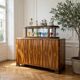 Exceptional Art Deco walnut sideboard with slatted glass display - 1930s