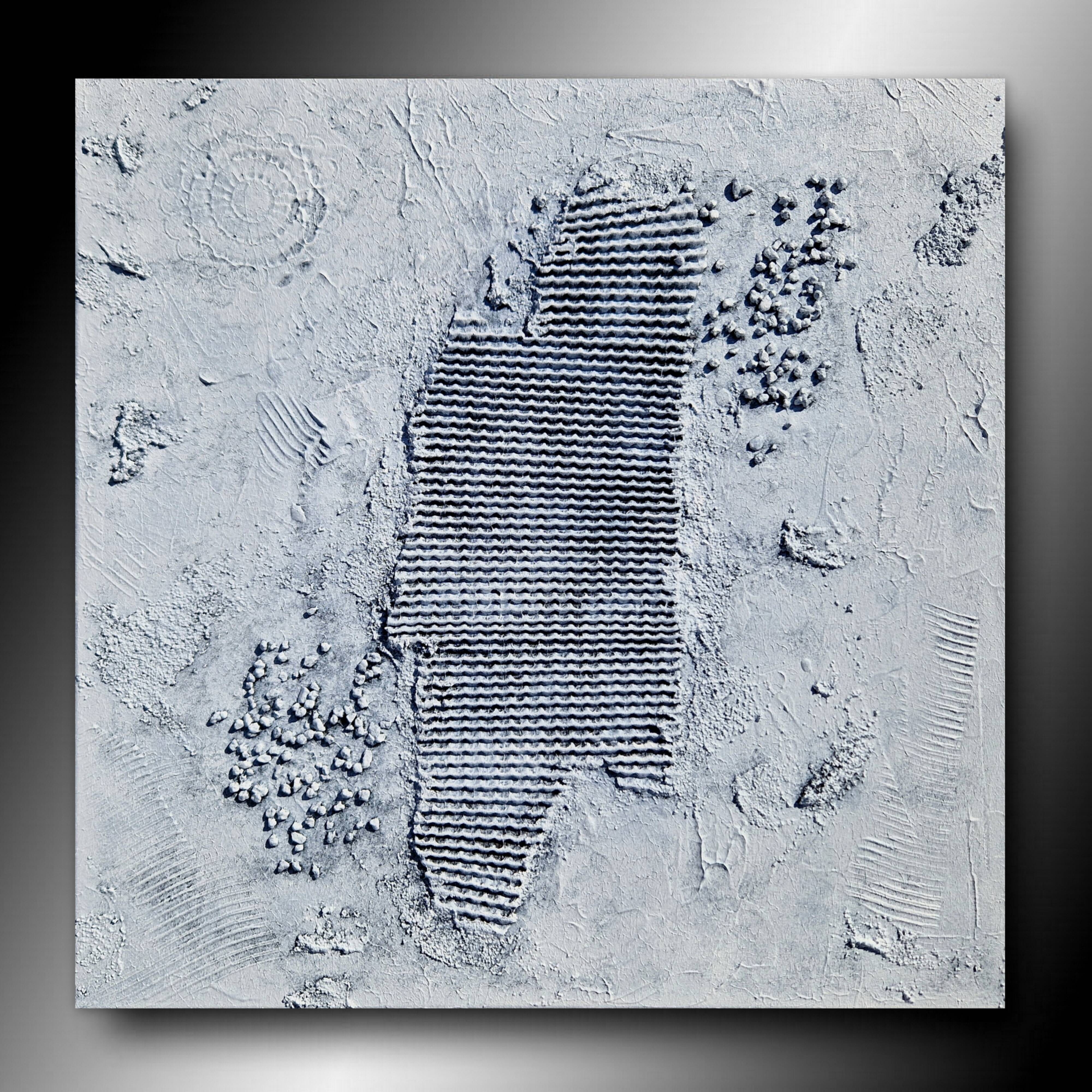 Minimalist monochrome abstract painting white