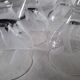 5 small engraved crystal stemmed glasses
