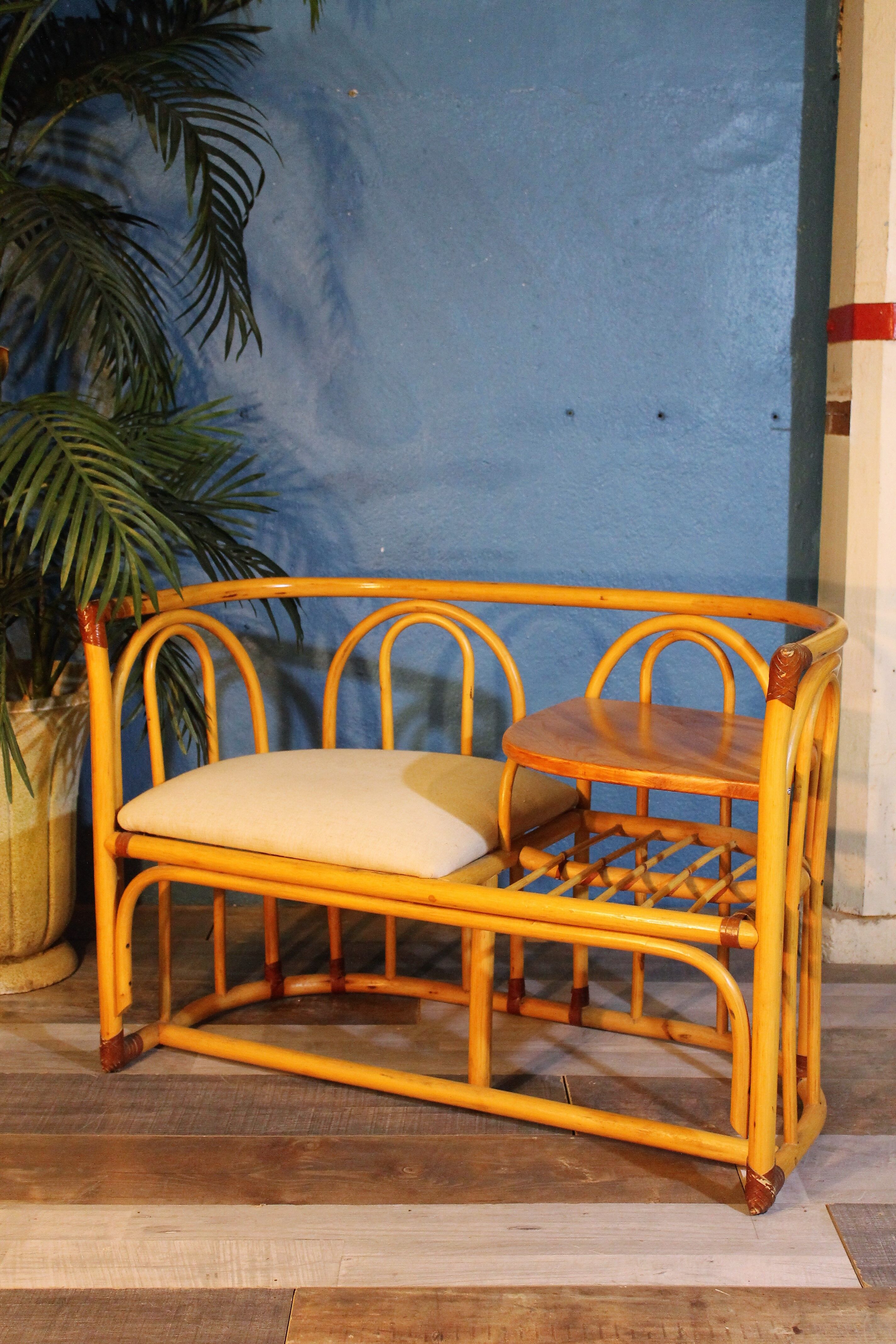 1-seat rattan bench 1980s