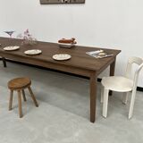Table de ferme "Dark Brown" en chêne massif 300 X 90 cm