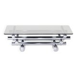 Midcentury 1970s Italian Stacked Chrome Coffee Table