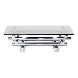 Midcentury 1970s Italian Stacked Chrome Coffee Table