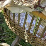 Wicker doll pram