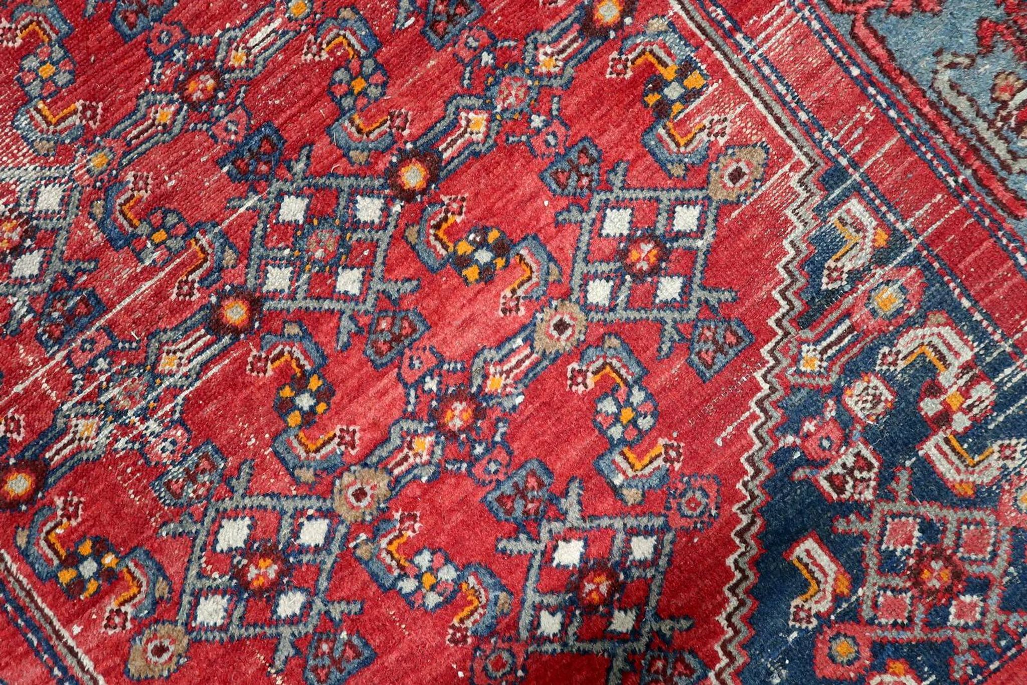 Antique Persian Hamadan handmade rug 129 x 203 cm 1920s - 1C1224