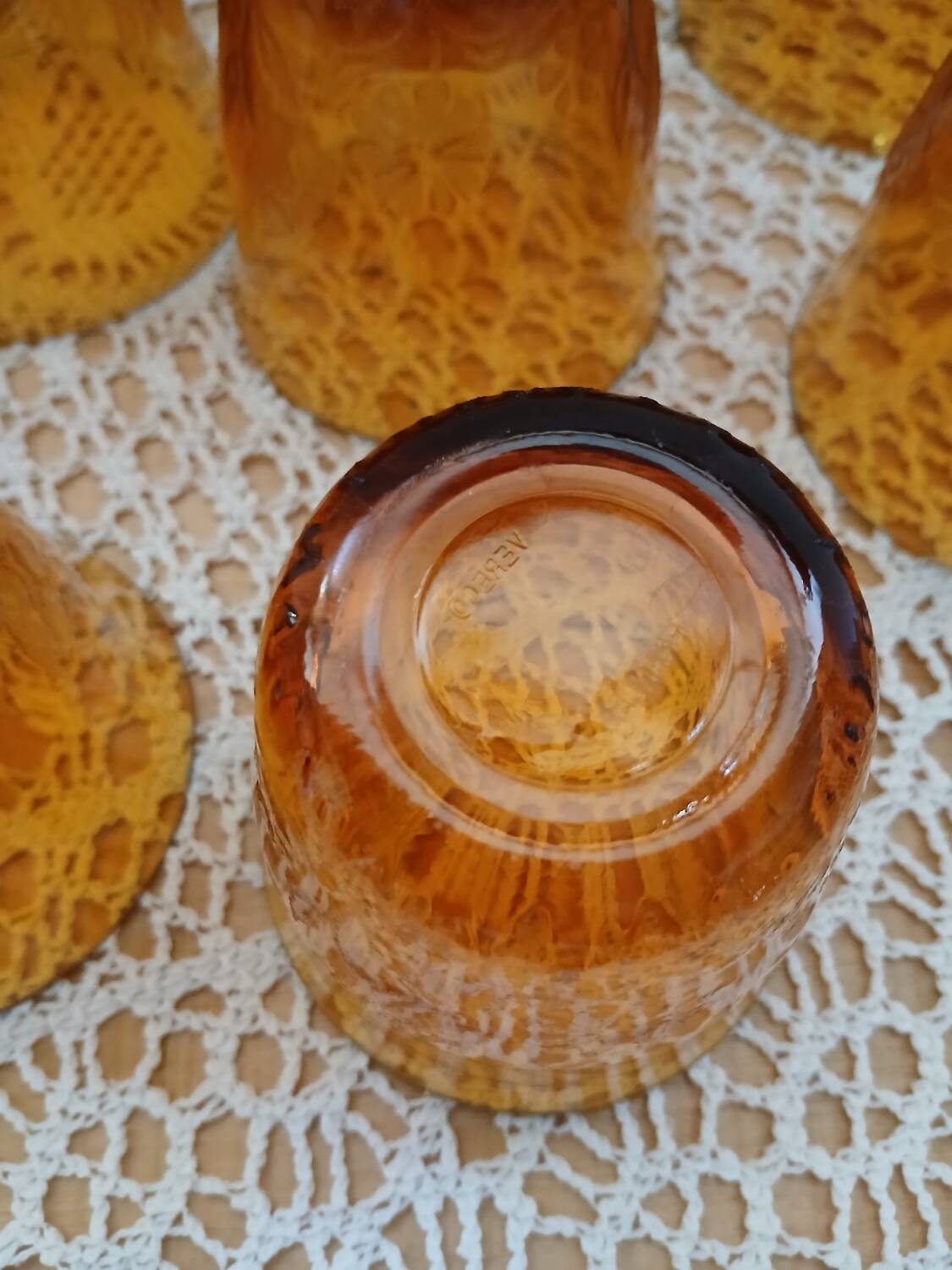 12 antique Vereco water glasses