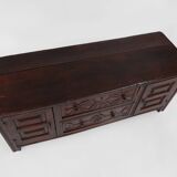 Unique 16th century French geometric sideboard in oak