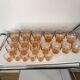 Service de 22 verres vintage ambré/rosé