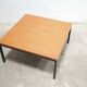 Vintage square modernist coffee table in teak and metal