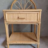 Pair of rattan bedside tables