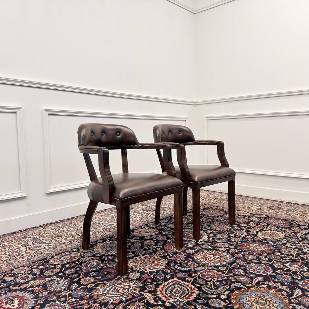 Set of English Chesterfield Desk Chairs