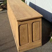 Large antique counter - solid raw wood tradesman's furniture