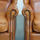 Set of 2 leather wingback chairs
