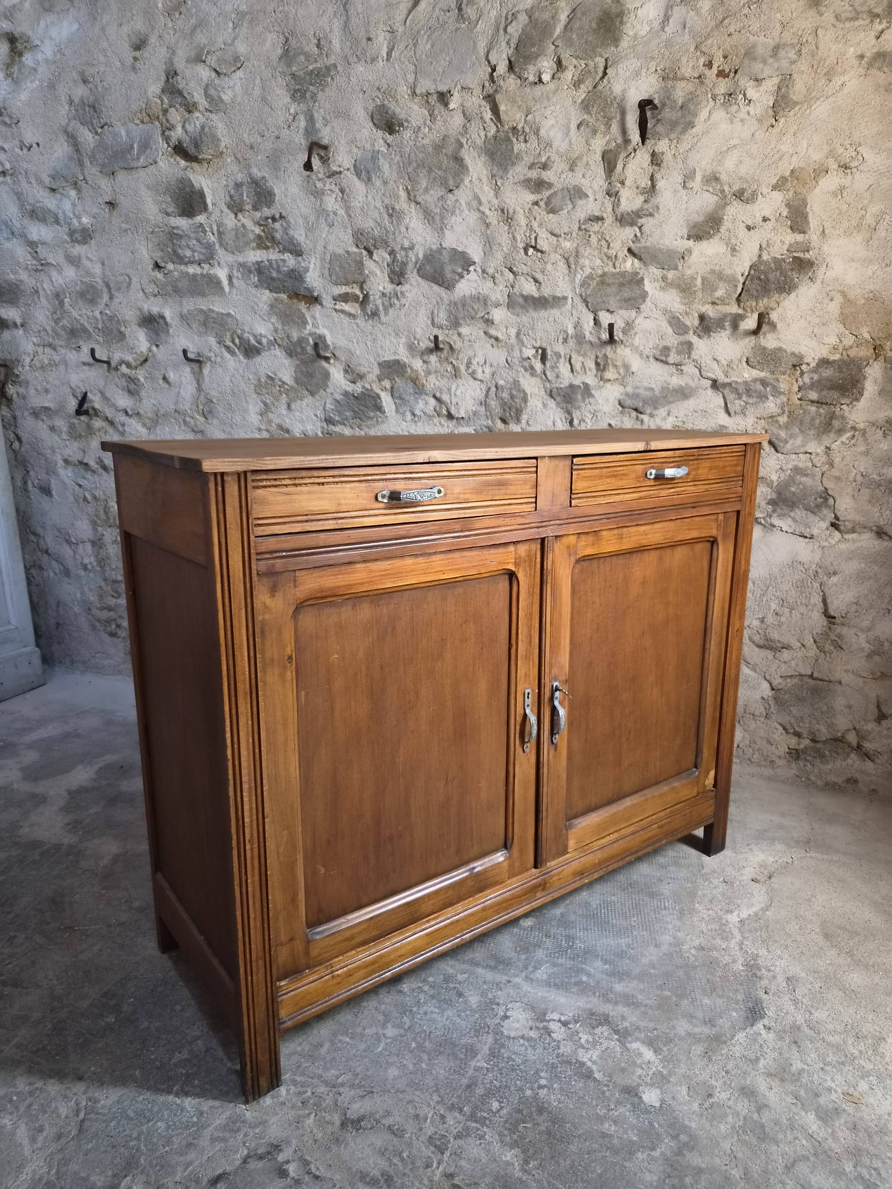 French country buffet, rustic kitchen furniture, wooden buffet, circa 1930–1950.