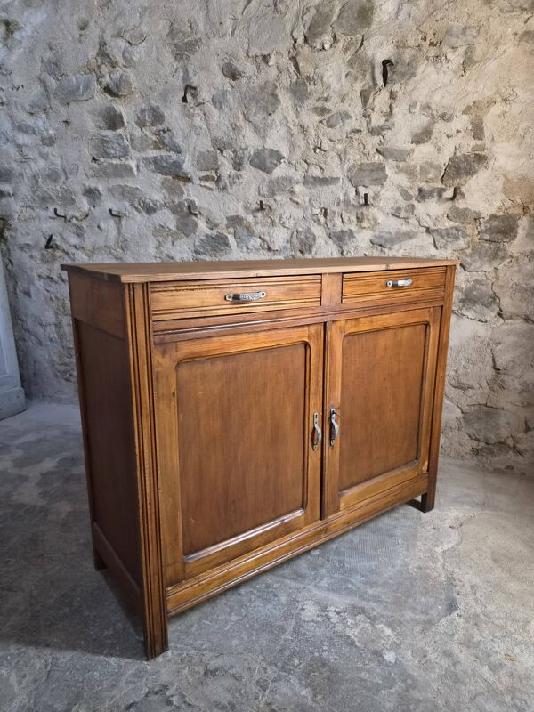Buffet de campagne français, meuble de cuisine rustique, buffet en bois, vers 1930–1950