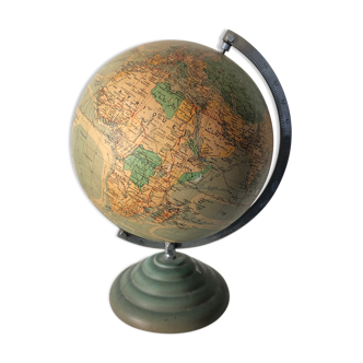 Globe terrestre verre Perrina 31cm vintage 1950