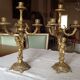 Pair of bronze candlesticks, early 20th