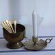 Gold metal candle holder