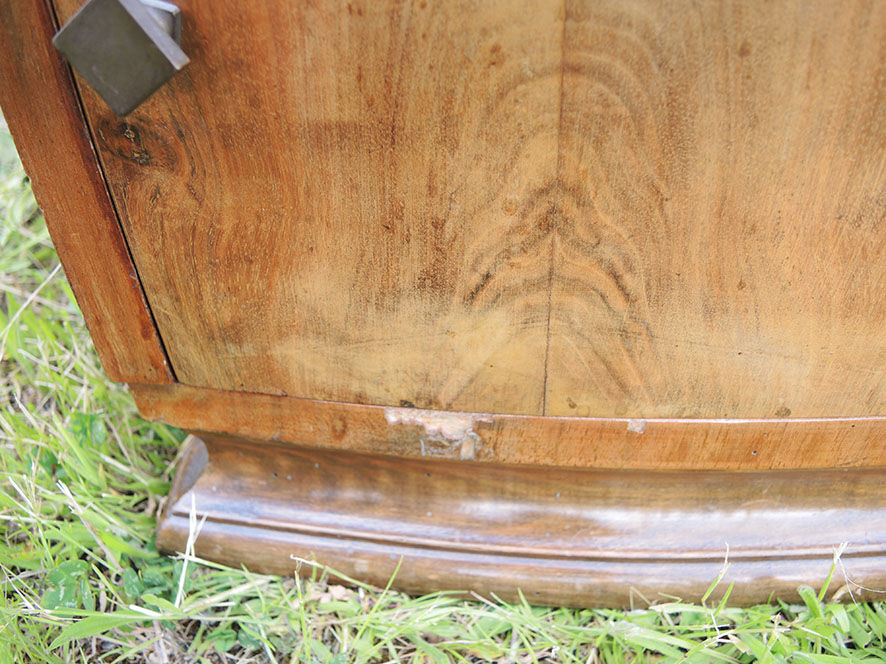 Art deco bedside table wood & marble