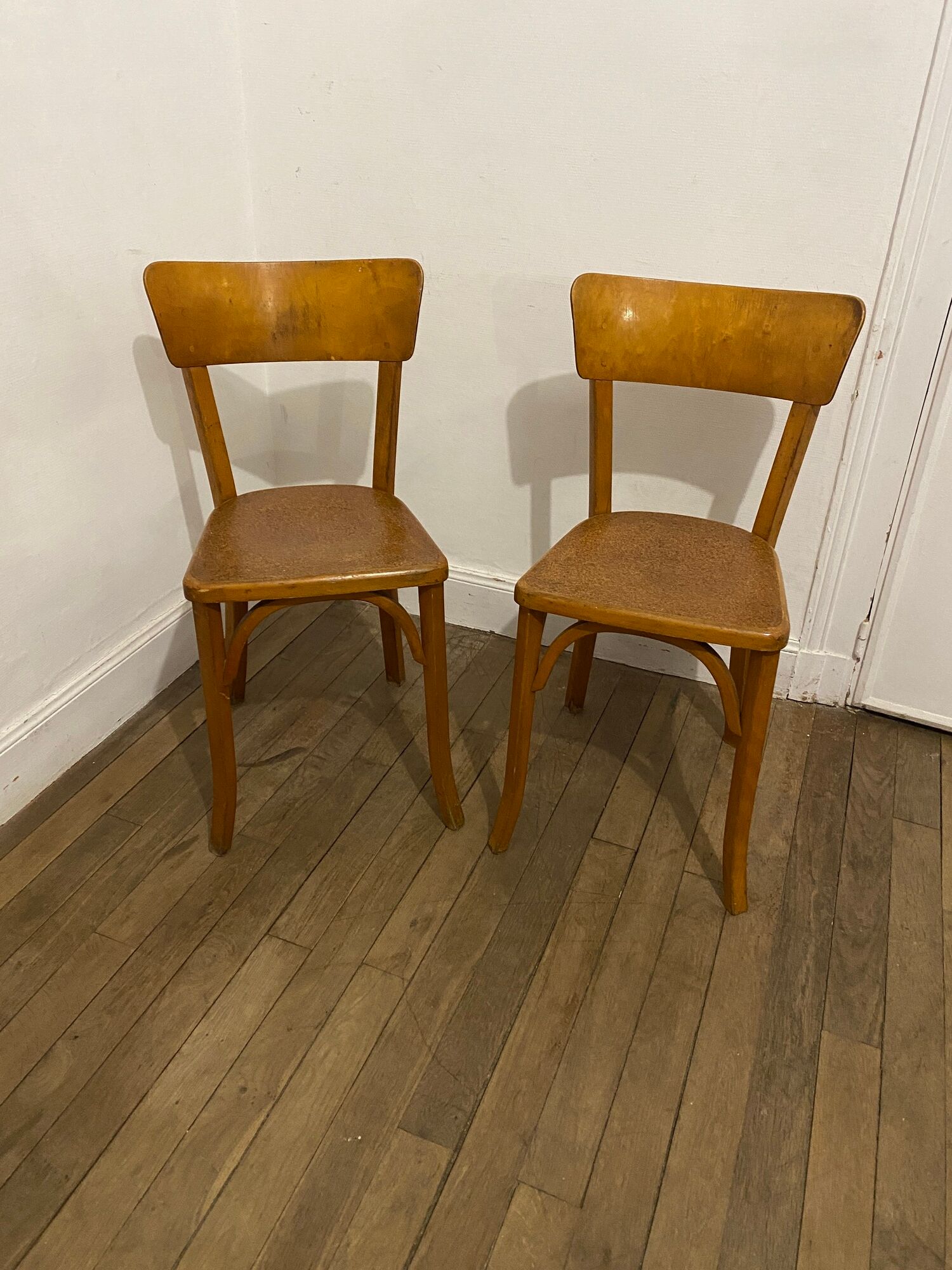 Baumann Pair of authentic chairs bistro chair Parisian furniture