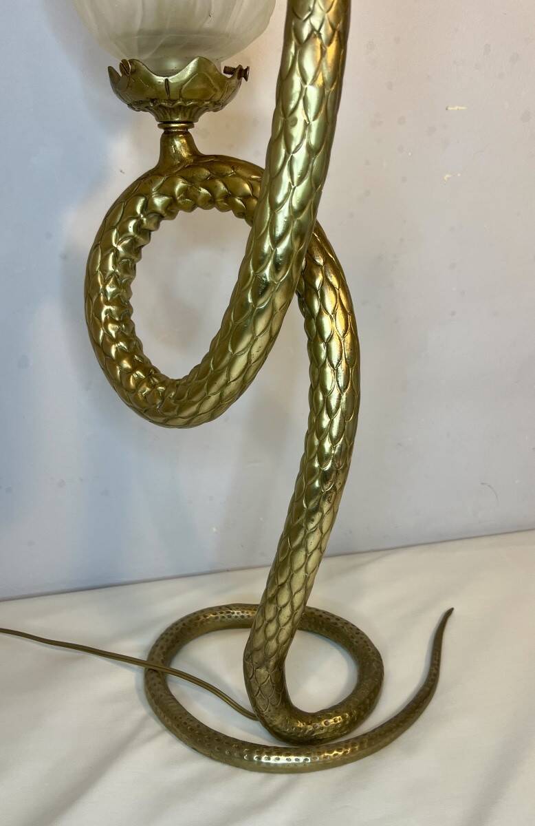 Cobra snake lamp in bronze