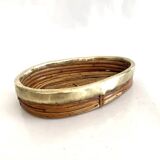 Rattan and brass basket, 1970s