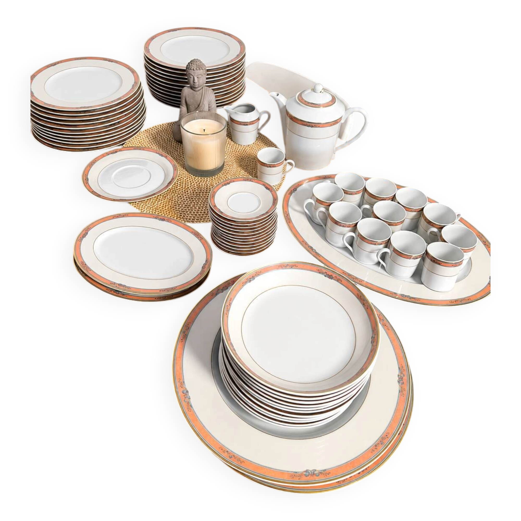 Complete service in Limoges porcelain