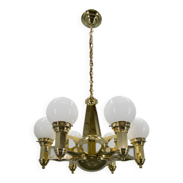 Rare Art Nouveau Chandelier by Emil Kralik for Vulkania, 1920s