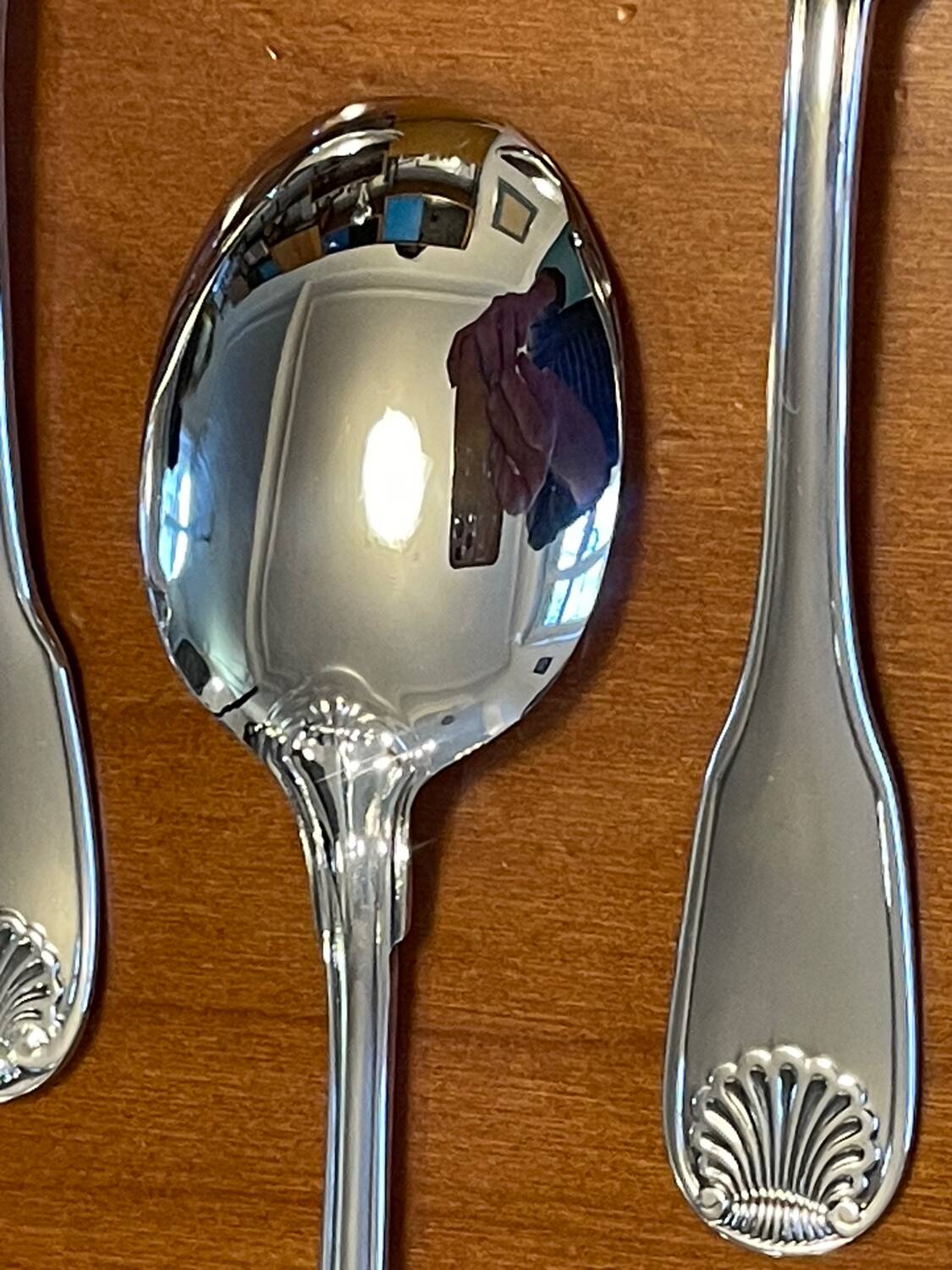 Christofle France Vendôme, 8 ice cream spoons in new condition.