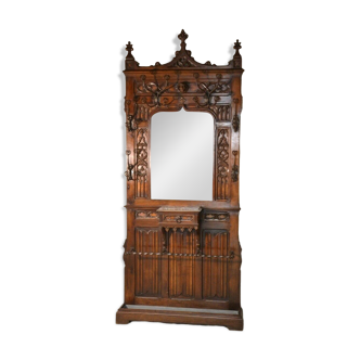 Porte Manteau En Noyer De Style Néo-gothique