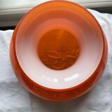 Abat-jour verre orange style vintage