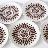 7 vintage ceramic plates, Biltons Staffordshire Ironstone 1970 England
