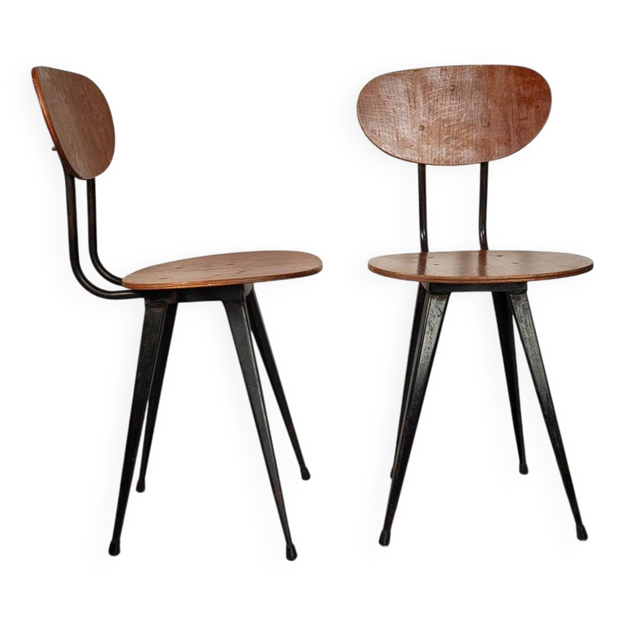 Paire chaise design industriel vintage