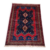 Tapis Ashfar persan vintage noué main en laine teintée naturellement années 1940